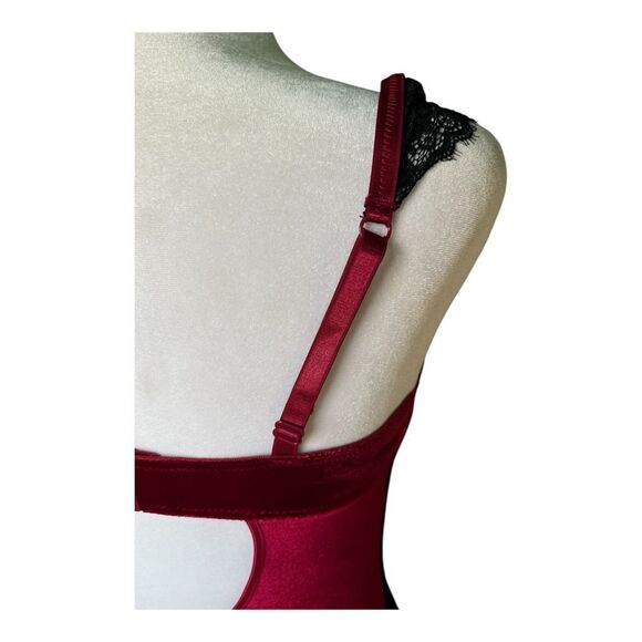 Frederick’s of Hollywood Georgine Velvet & Eyelash Lace Bodysuit/Teddy S New - Picture 6 of 9